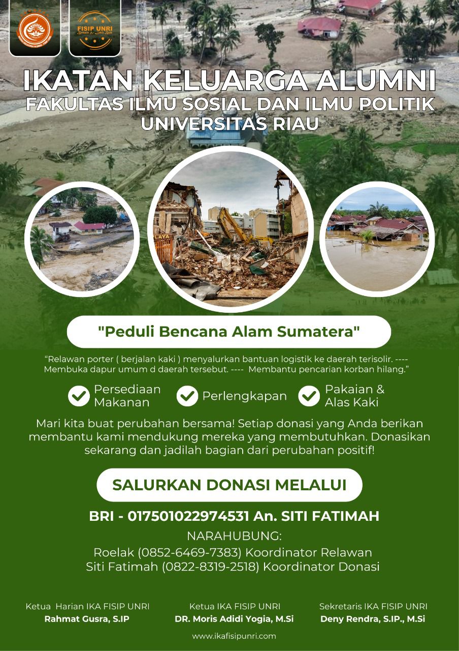 IKA FISIP UNRI Bentuk Tim Relawan dan Buka Donasi untuk Korban Banjir Sumatera